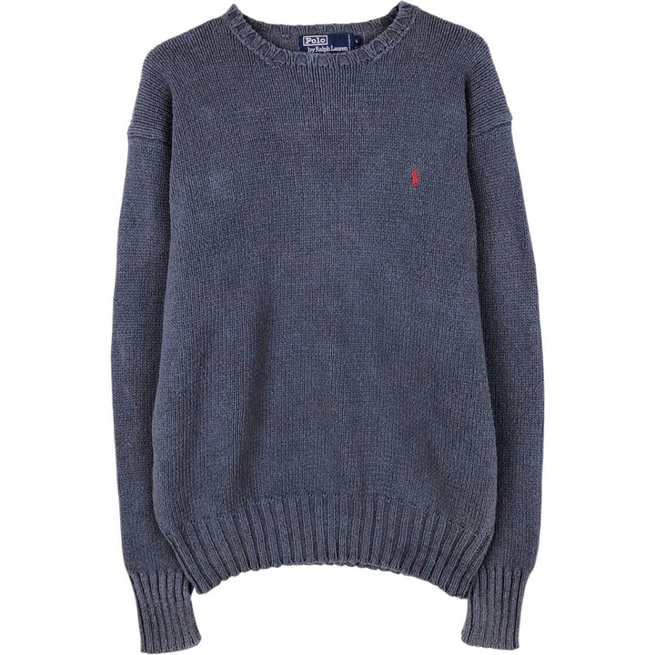 Ralph Lauren POLO by Ralph Lauren Cotton Knit Sweater Men's L size cotton blue type Vintage Second Hand