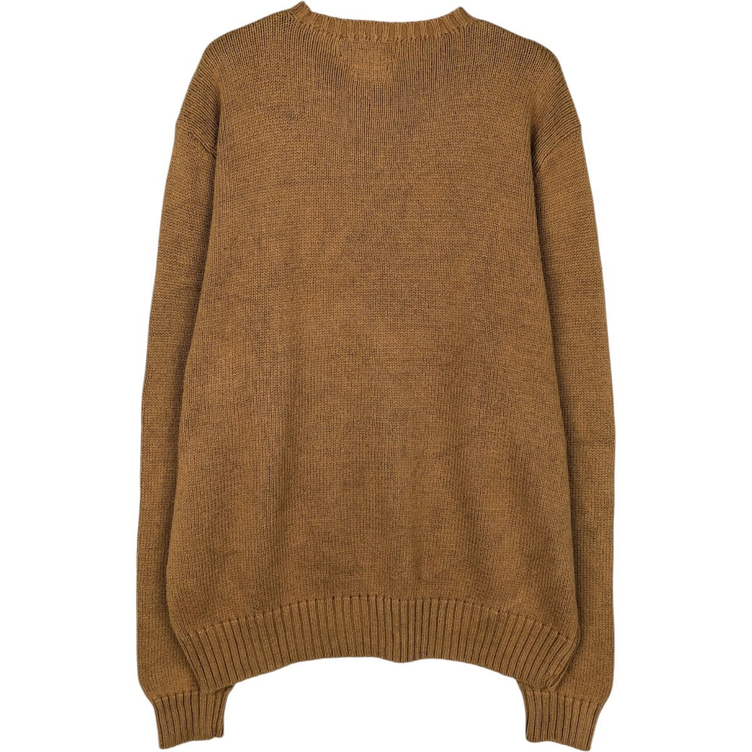 Ralph Lauren POLO by Ralph Lauren Pima Cotton Knit Sweater, Men's XL cotton beige type brown Vintage Second Hand
