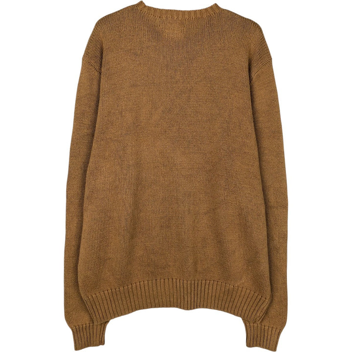 Ralph Lauren POLO by Ralph Lauren Pima Cotton Knit Sweater, Men's XL cotton beige type brown Vintage Second Hand