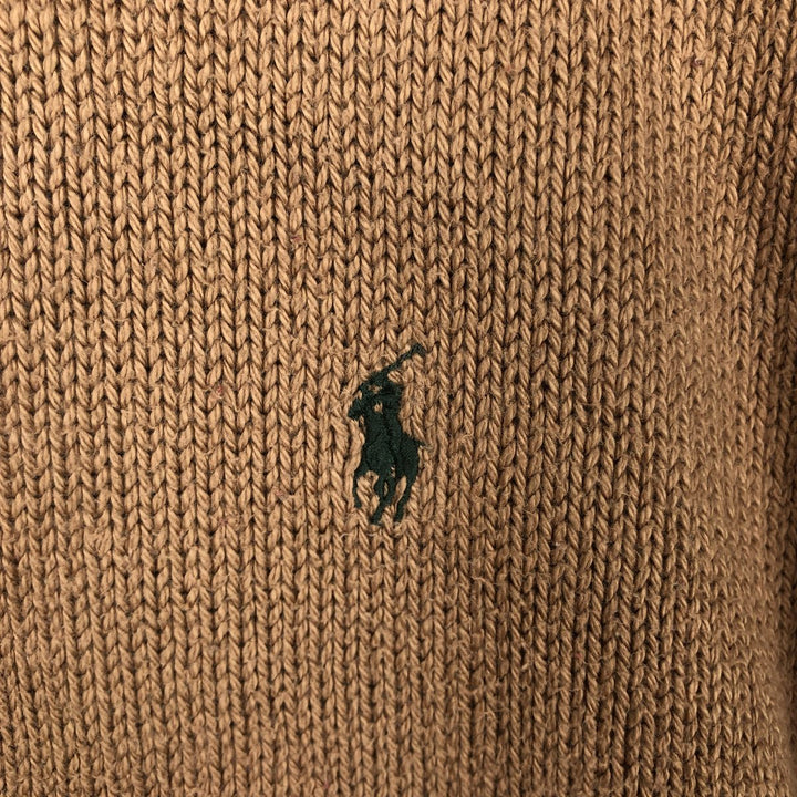 Ralph Lauren POLO by Ralph Lauren Pima Cotton Knit Sweater, Men's XL cotton beige type brown Vintage Second Hand