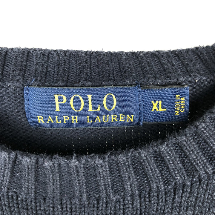 Ralph Lauren POLO by Ralph Lauren Cotton Knit Sweater Men's XL cotton navy blue type Vintage Second Hand