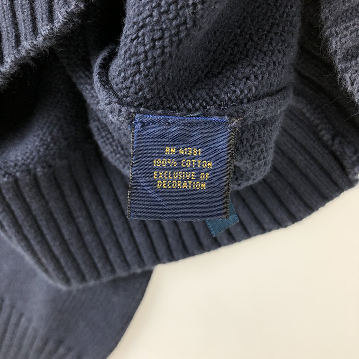 Ralph Lauren POLO by Ralph Lauren Cotton Knit Sweater Men's XL cotton navy blue type Vintage Second Hand