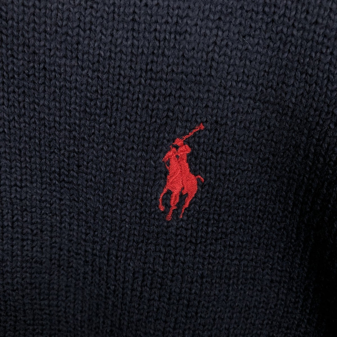 Ralph Lauren POLO by Ralph Lauren Cotton Knit Sweater Men's XL cotton navy blue type Vintage Second Hand