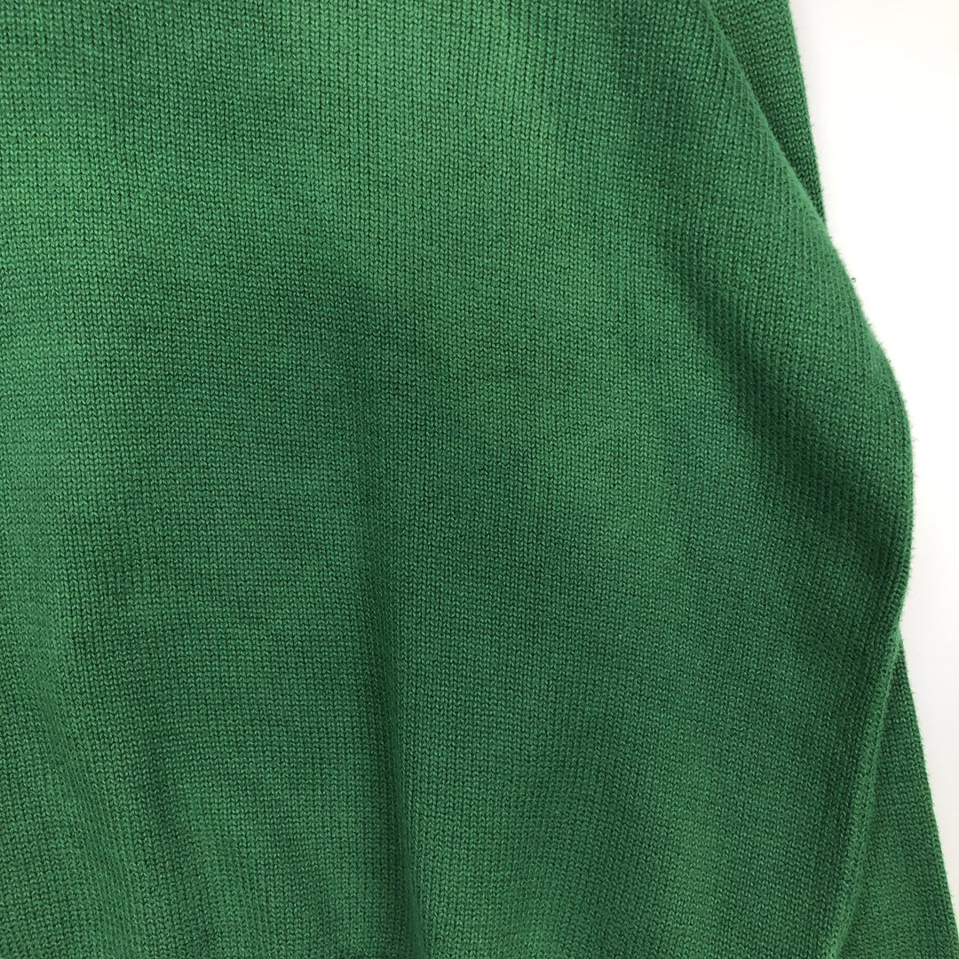 Ralph Lauren POLO by Ralph Lauren High-Neck Half-Button Cotton Knit Sweater, Men's Size XL (approx.) cotton green type Vintage Second Hand