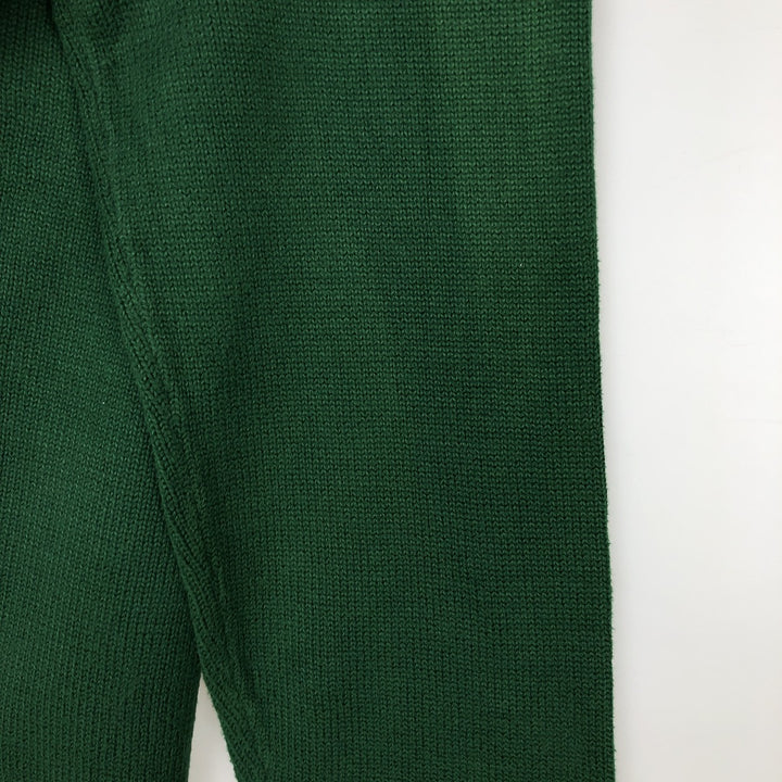 Ralph Lauren POLO by Ralph Lauren High-Neck Half-Button Cotton Knit Sweater, Men's Size XL (approx.) cotton green type Vintage Second Hand