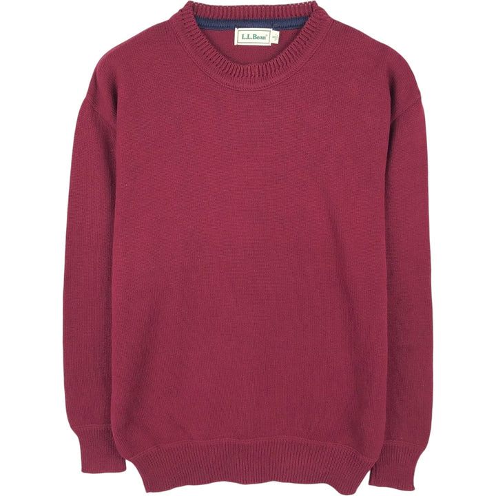 Vintage 70s-80'S LL Bean cotton knit sweater, made in the USA, men's size S equivalent. cotton Red type red-purple Vintage Second Hand