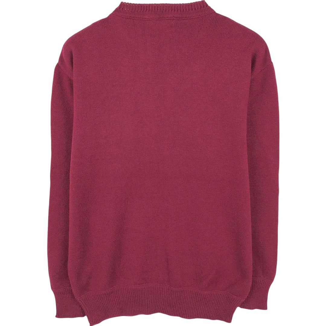 Vintage 70s-80'S LL Bean cotton knit sweater, made in the USA, men's size S equivalent. cotton Red type red-purple Vintage Second Hand