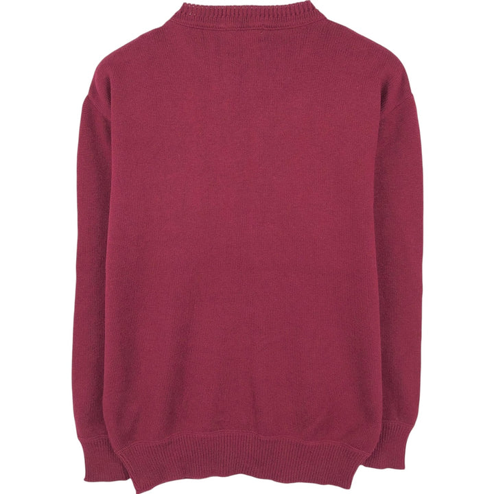 Vintage 70s-80'S LL Bean cotton knit sweater, made in the USA, men's size S equivalent. cotton Red type red-purple Vintage Second Hand