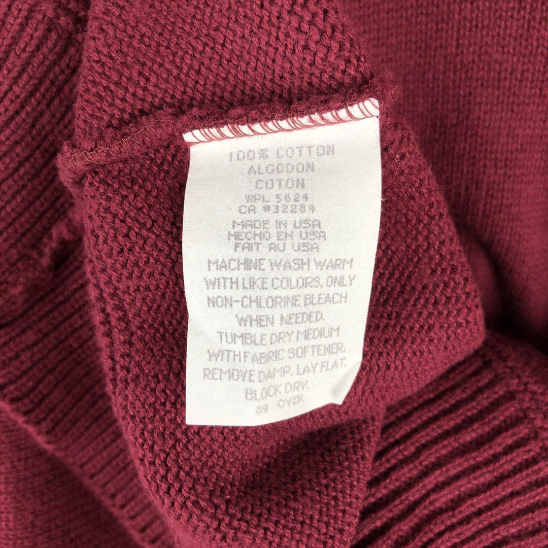 Vintage 70s-80'S LL Bean cotton knit sweater, made in the USA, men's size S equivalent. cotton Red type red-purple Vintage Second Hand