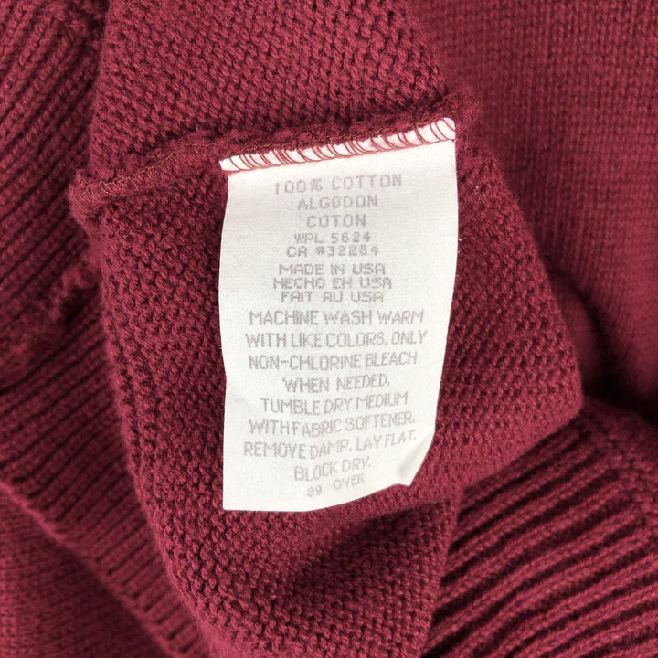 Vintage 70s-80'S LL Bean cotton knit sweater, made in the USA, men's size S equivalent. cotton Red type red-purple Vintage Second Hand