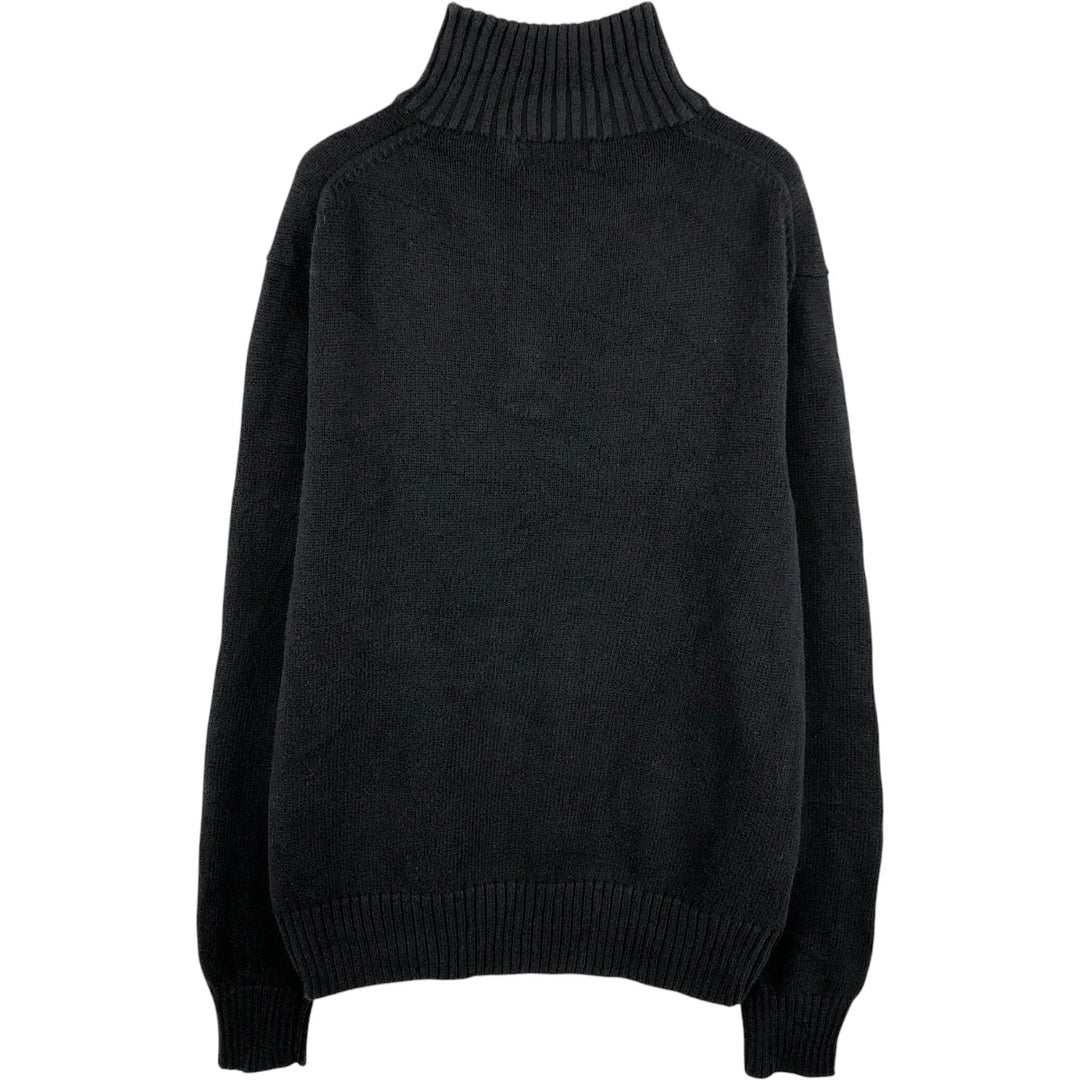 Ralph Lauren POLO RALPH LAUREN Cotton Knit Half-Button Sweater, Men's Size Small cotton black type Vintage Second Hand