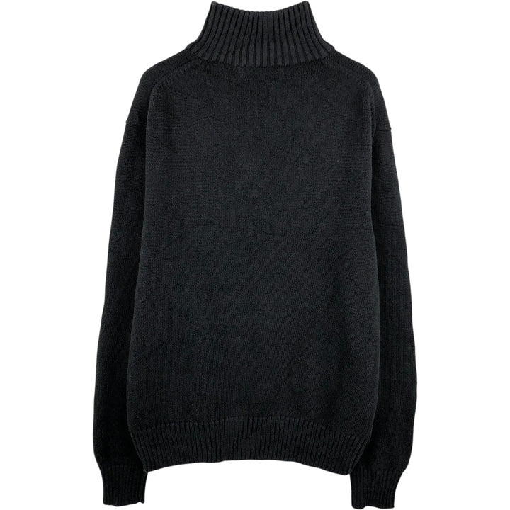 Ralph Lauren POLO RALPH LAUREN Cotton Knit Half-Button Sweater, Men's Size Small cotton black type Vintage Second Hand