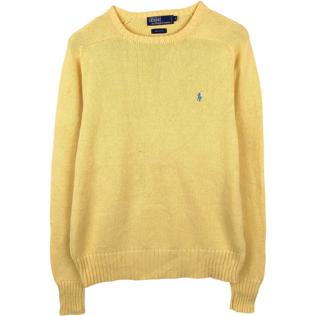 Ralph Lauren POLO by Ralph Lauren Cotton Knit Sweater Men's M Size cotton yellow type Vintage Second Hand