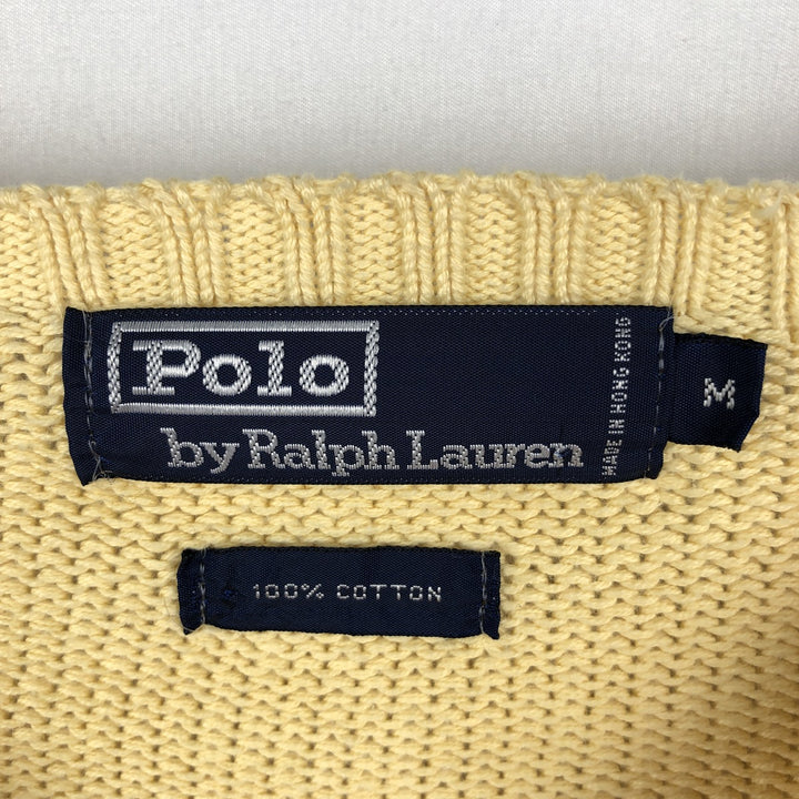 Ralph Lauren POLO by Ralph Lauren Cotton Knit Sweater Men's M Size cotton yellow type Vintage Second Hand