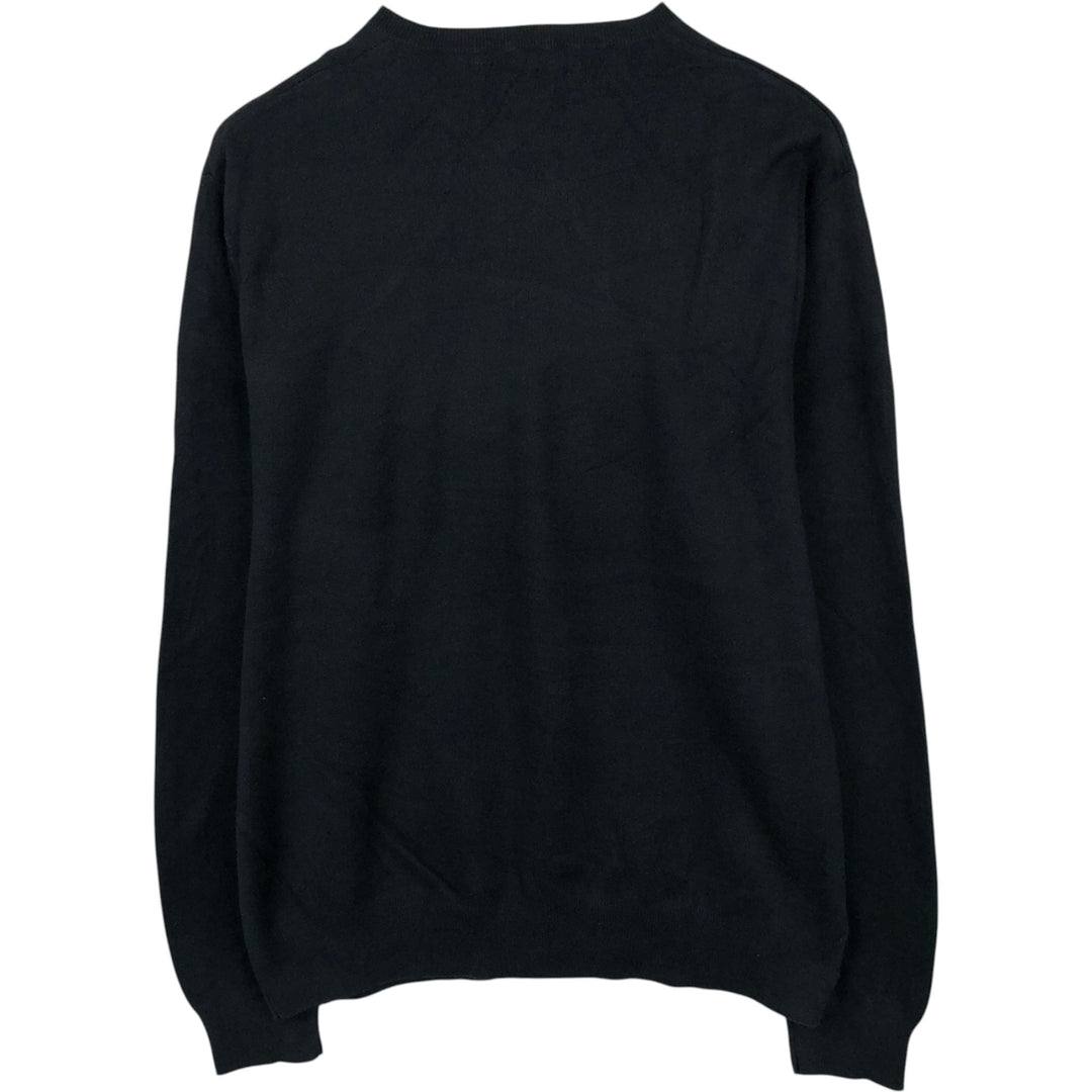 Ralph Lauren POLO by Ralph Lauren V-neck cotton knit sweater, men's size XXL cotton black type Vintage Second Hand