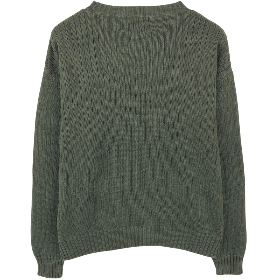 Vintage 80'S Ralph Lauren CHAPS cotton knit sweater, men's size M cotton Green type dark green Vintage Second Hand