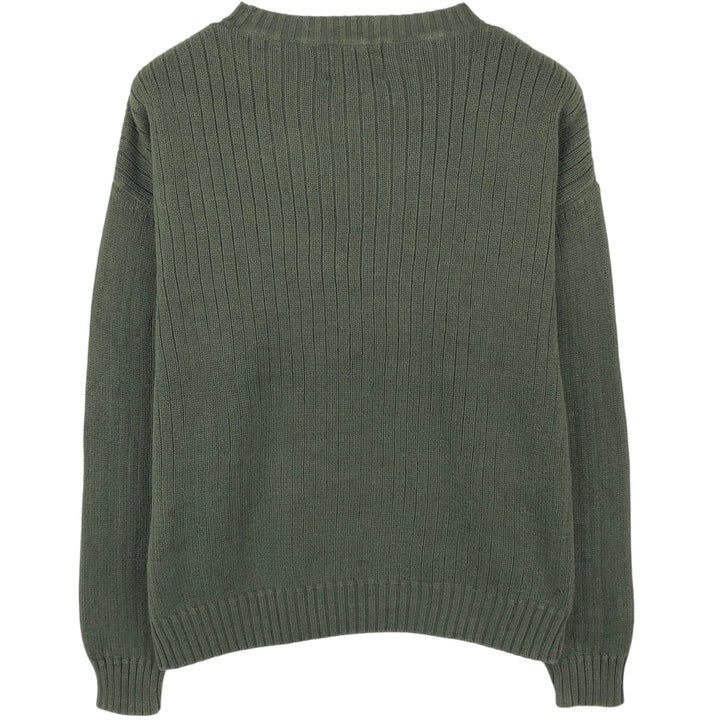 Vintage 80'S Ralph Lauren CHAPS cotton knit sweater, men's size M cotton Green type dark green Vintage Second Hand