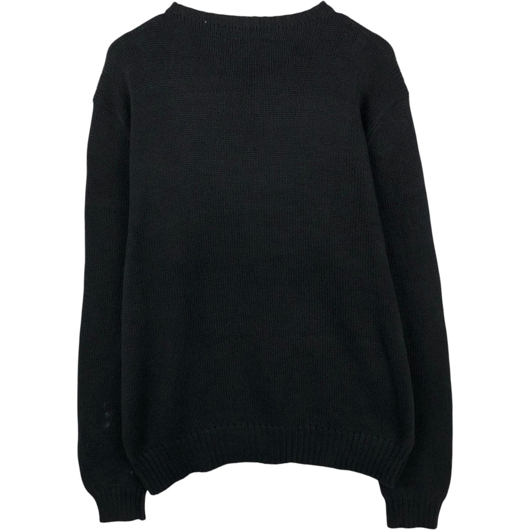 Ralph Lauren POLO by Ralph Lauren Pima Cotton Knit Sweater, Men's Size XXL (approx.) Pima Cotton black type Vintage Second Hand