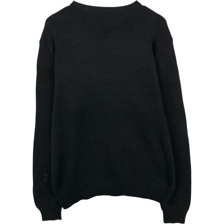 Ralph Lauren POLO by Ralph Lauren Pima Cotton Knit Sweater, Men's Size XXL (approx.) Pima Cotton black type Vintage Second Hand