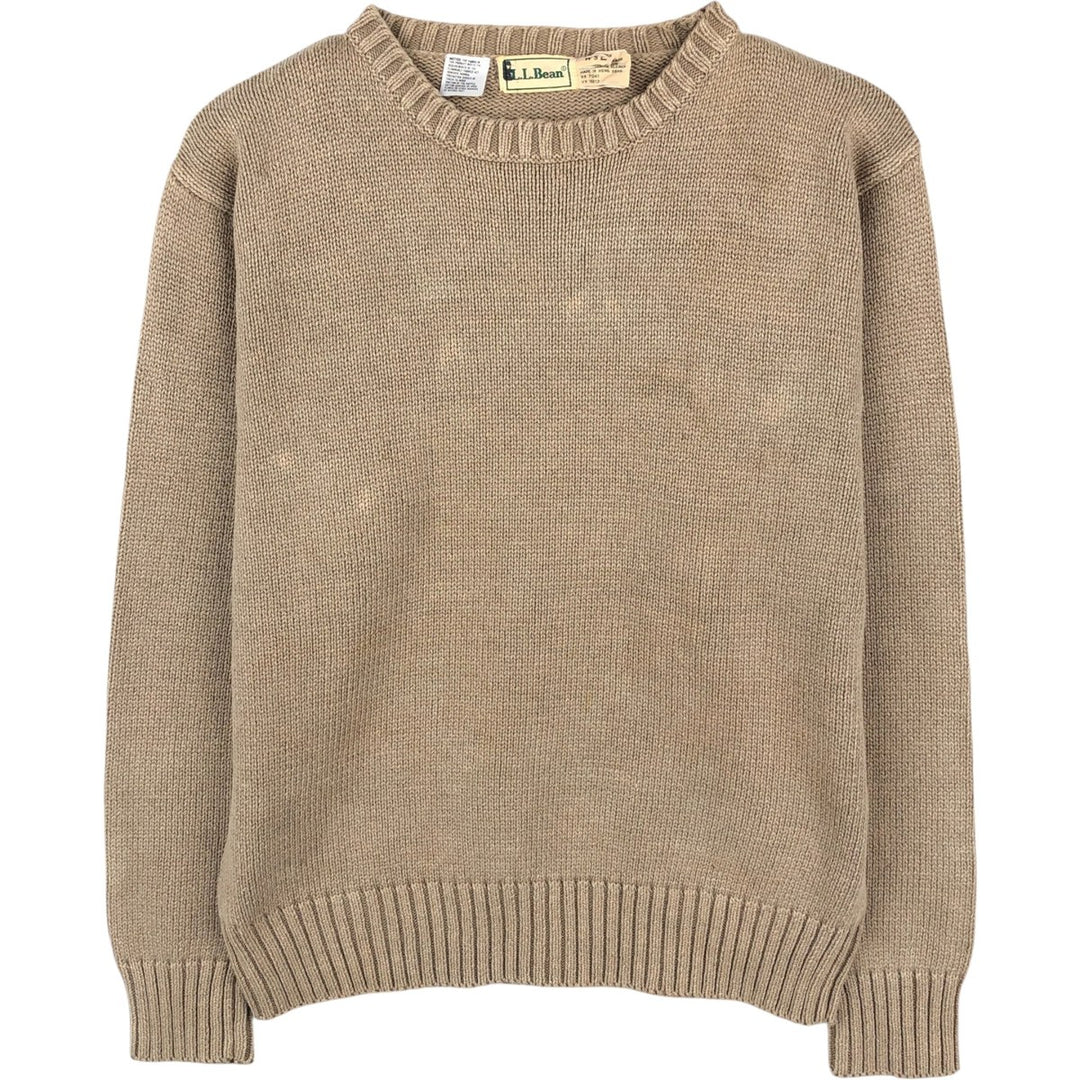 Vintage LLBean cotton knit sweater from the 1990s, men's size M. cotton Beige type Vintage Second Hand