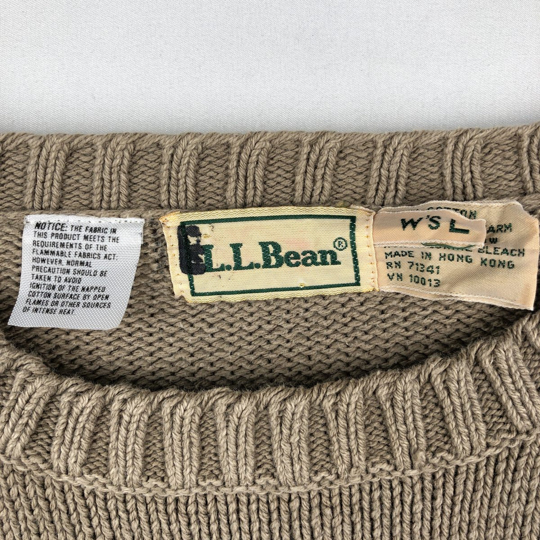 Vintage LLBean cotton knit sweater from the 1990s, men's size M. cotton Beige type Vintage Second Hand
