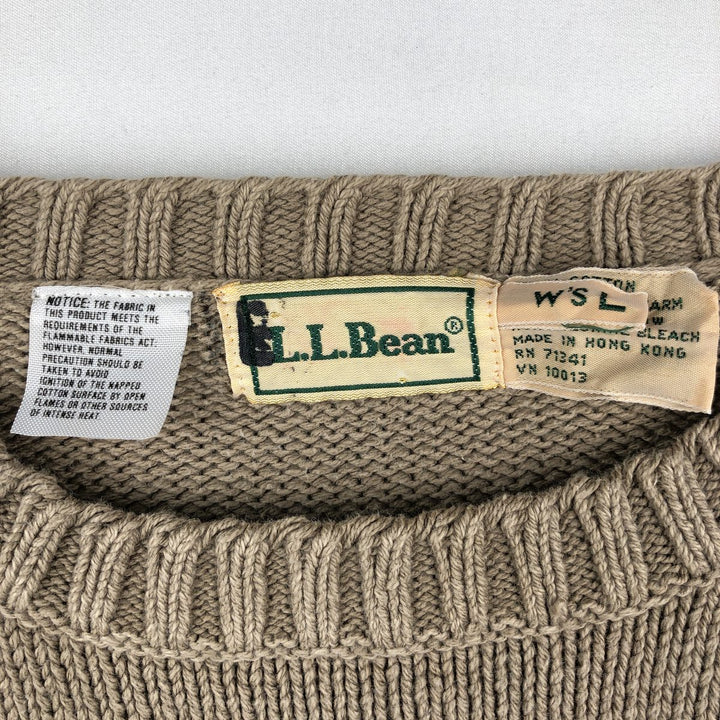 Vintage LLBean cotton knit sweater from the 1990s, men's size M. cotton Beige type Vintage Second Hand