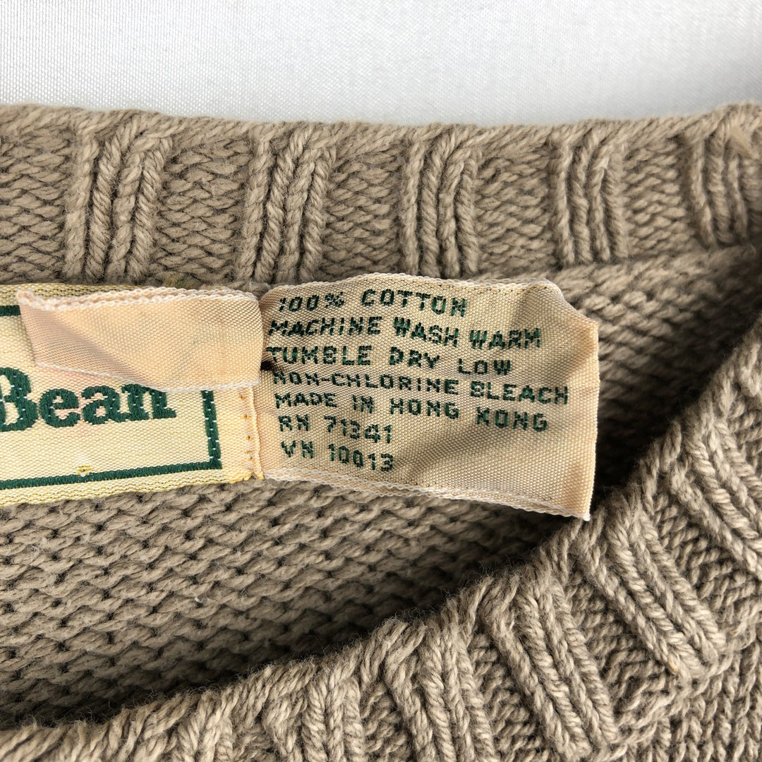 Vintage LLBean cotton knit sweater from the 1990s, men's size M. cotton Beige type Vintage Second Hand