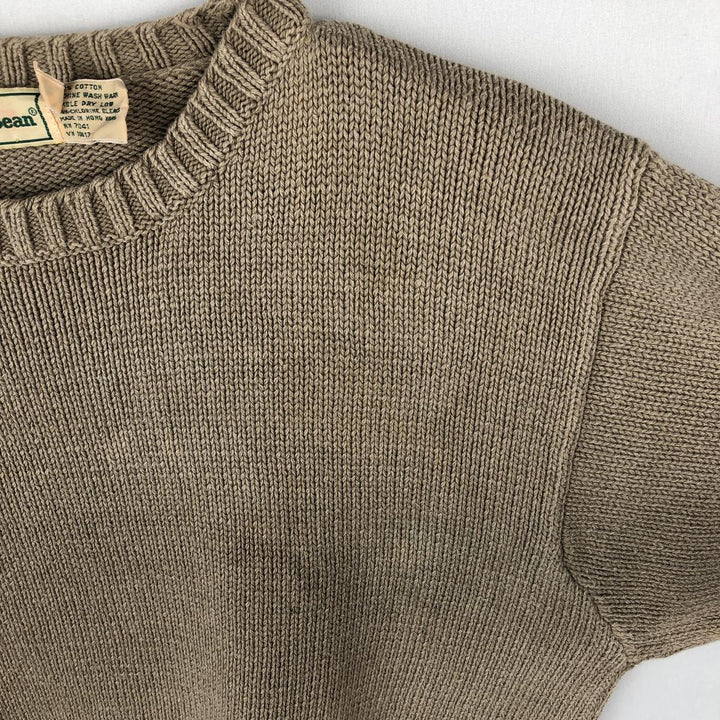 Vintage LLBean cotton knit sweater from the 1990s, men's size M. cotton Beige type Vintage Second Hand