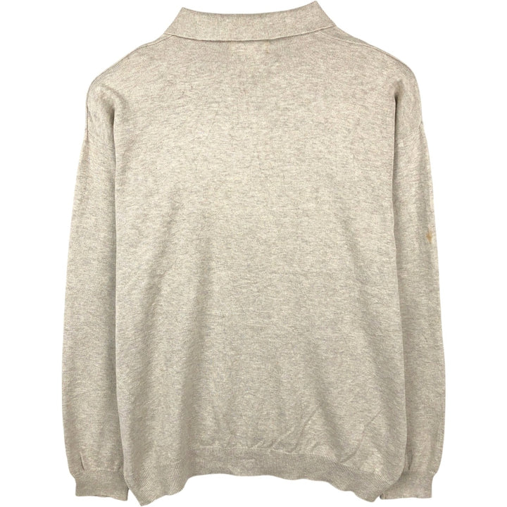 1990'S Eddie Bauer Polo Knit Sweater, Men's Size XL (Vintage) cotton unbleached Vintage Second Hand