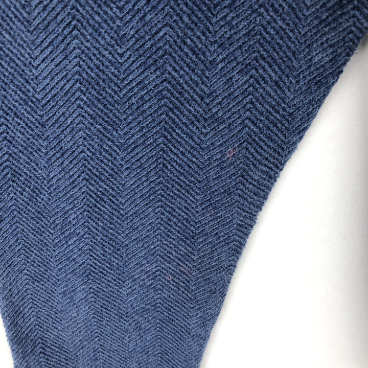 Ralph Lauren CHAPS Herringbone Cotton Knit Sweater, Men's Size L cotton navy blue type Vintage Second Hand