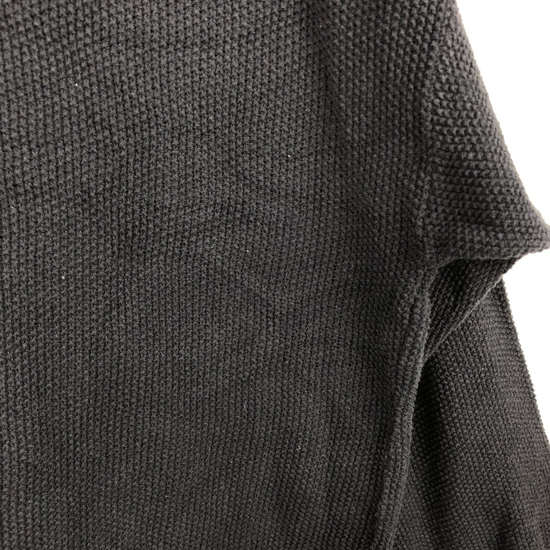 Eddie Bauer Henley Neck Cotton Knit Sweater, Made in USA, Men's Size XL (approx.) cotton black type Vintage Second Hand
