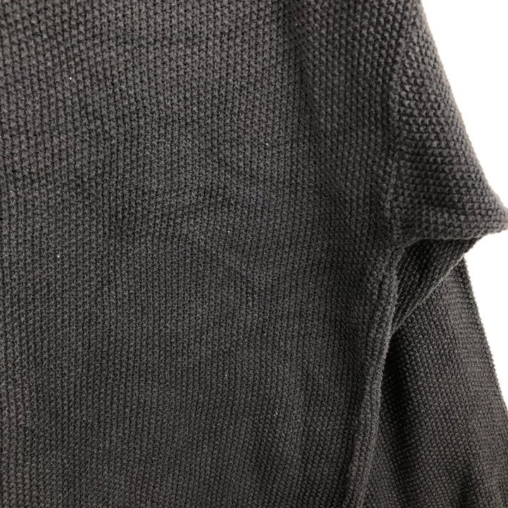 Eddie Bauer Henley Neck Cotton Knit Sweater, Made in USA, Men's Size XL (approx.) cotton black type Vintage Second Hand