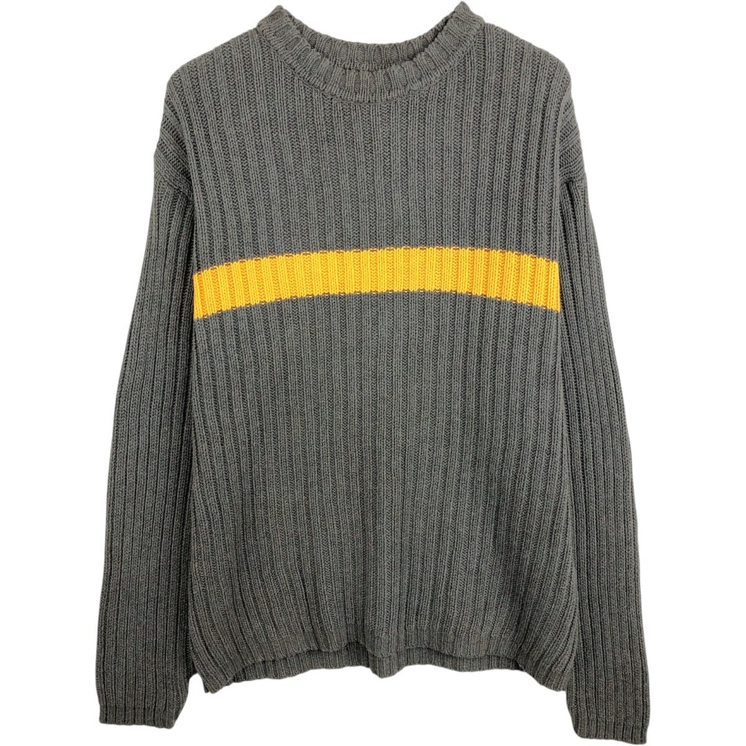 90'S GAP Vintage Ribbed Cotton Knit Sweater, Men's XL cotton gray type Vintage Second Hand