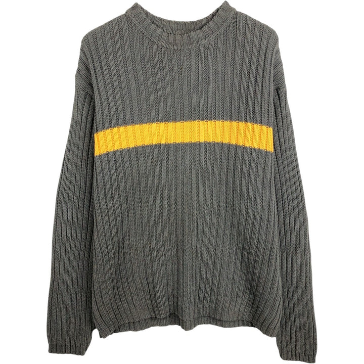 90'S GAP Vintage Ribbed Cotton Knit Sweater, Men's XL cotton gray type Vintage Second Hand