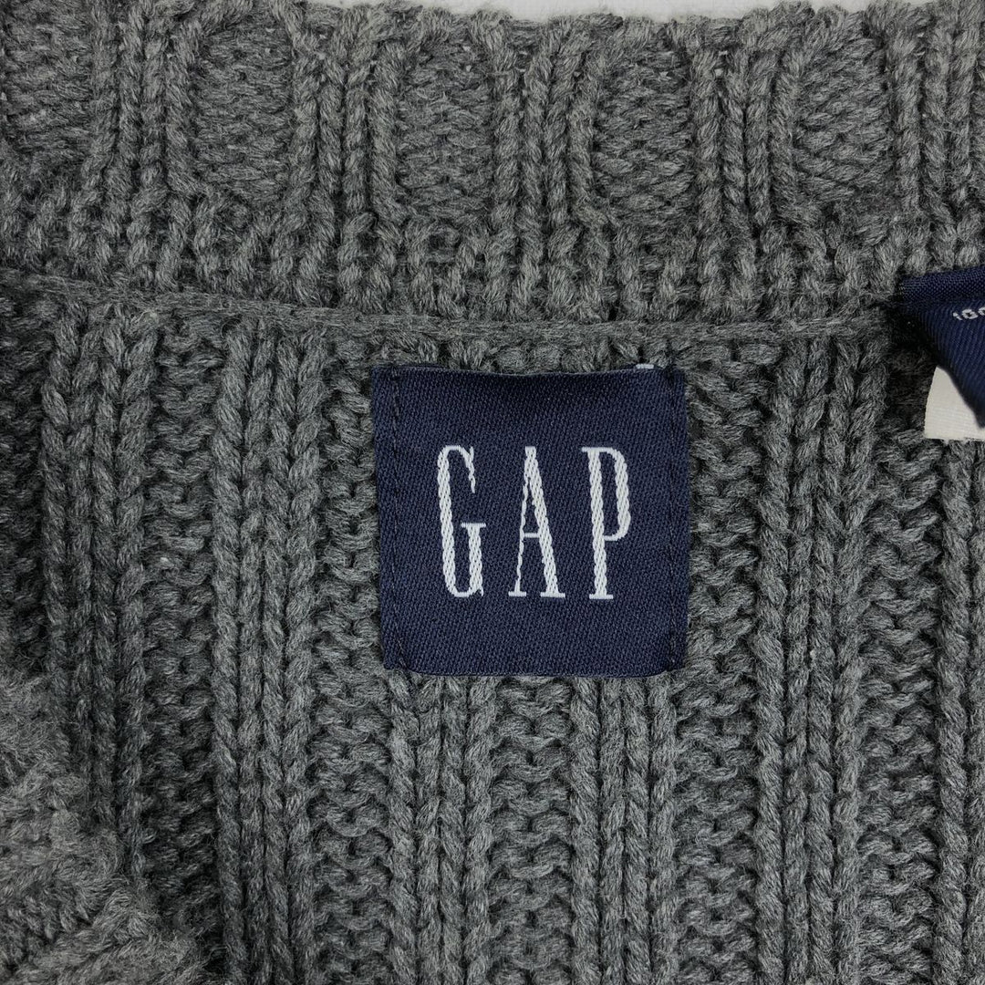 90'S GAP Vintage Ribbed Cotton Knit Sweater, Men's XL cotton gray type Vintage Second Hand