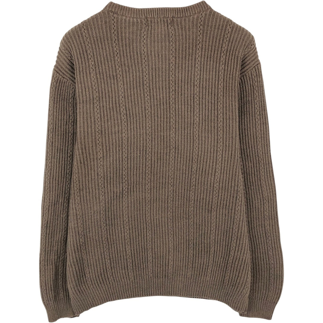 Ralph Lauren CHAPS Ribbed Cotton Knit Sweater, Men's Size L (approx.) cotton brown type Vintage Second Hand