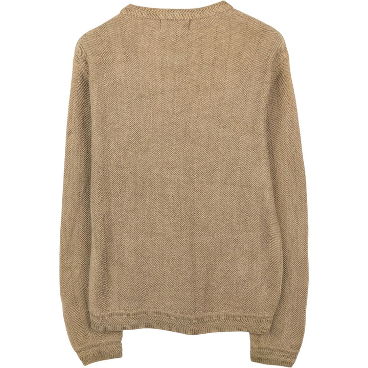 Ralph Lauren CHAPS Herringbone Cotton Knit Sweater, Men's Size Small cotton Beige type Vintage Second Hand