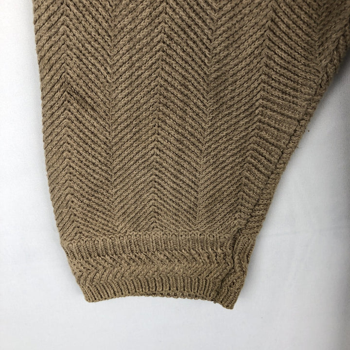 Ralph Lauren CHAPS Herringbone Cotton Knit Sweater, Men's Size Small cotton Beige type Vintage Second Hand
