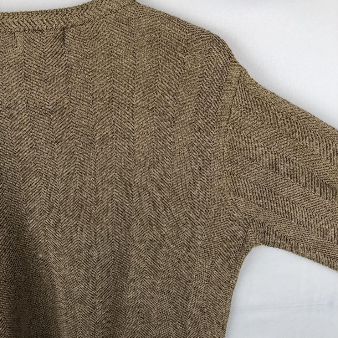 Ralph Lauren CHAPS Herringbone Cotton Knit Sweater, Men's Size Small cotton Beige type Vintage Second Hand