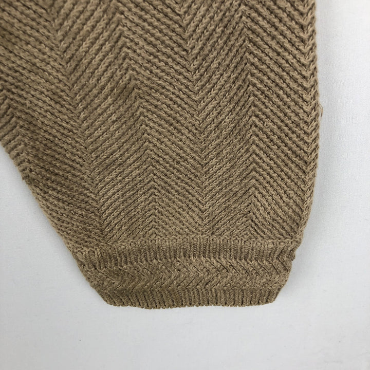 Ralph Lauren CHAPS Herringbone Cotton Knit Sweater, Men's Size Small cotton Beige type Vintage Second Hand