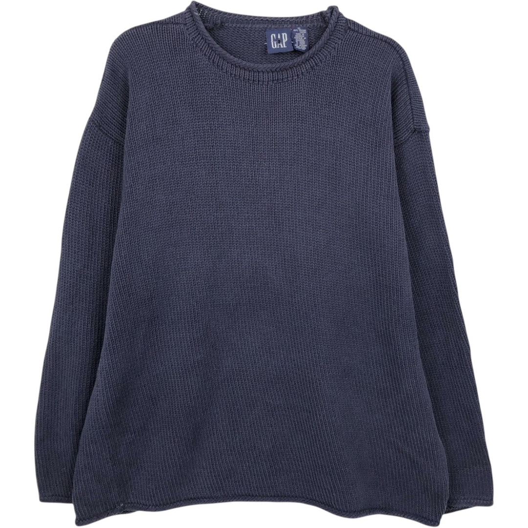 90'S GAP Vintage Cotton Knit Sweater, Men's XL cotton navy blue type Vintage Second Hand