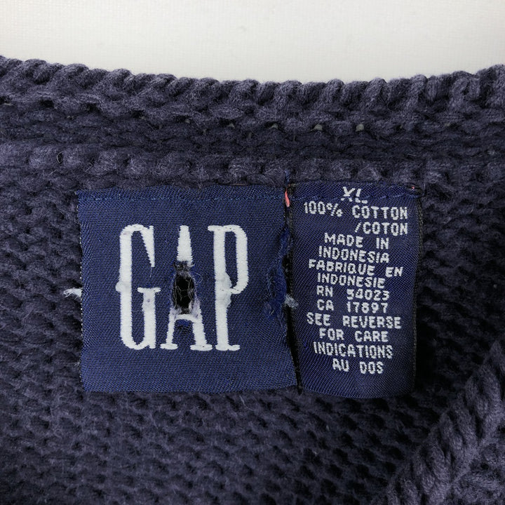 90'S GAP Vintage Cotton Knit Sweater, Men's XL cotton navy blue type Vintage Second Hand