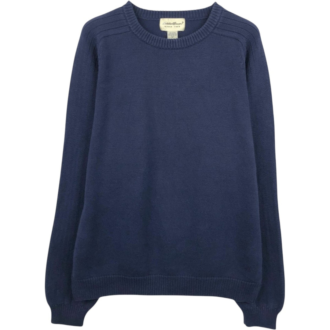 Vintage Eddie Bauer cotton knit sweater, men's size XL cotton navy blue type Vintage Second Hand