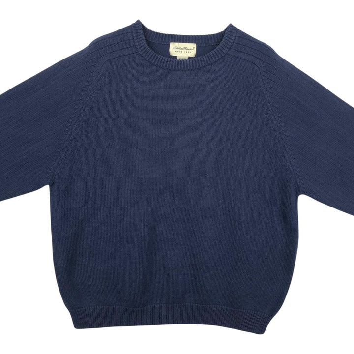 Vintage Eddie Bauer cotton knit sweater, men's size XL cotton navy blue type Vintage Second Hand