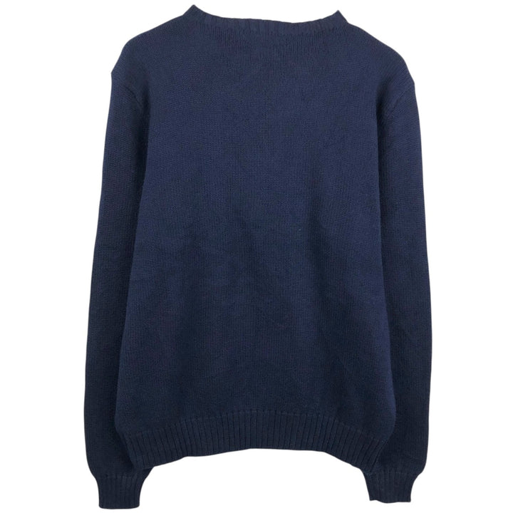 Ralph Lauren POLO by Ralph Lauren Cotton Knit Sweater Men's L size cotton navy blue type Vintage Second Hand