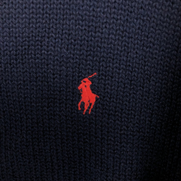 Ralph Lauren POLO by Ralph Lauren Cotton Knit Sweater Men's L size cotton navy blue type Vintage Second Hand