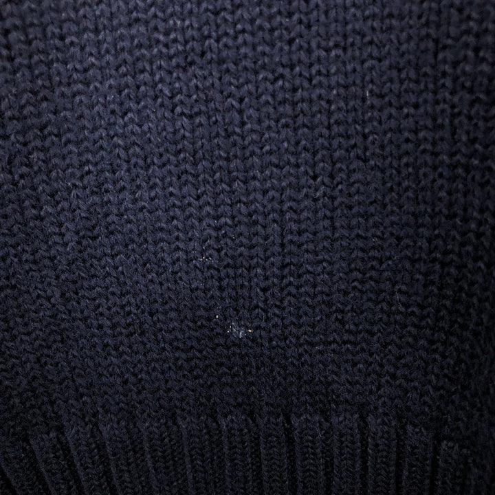Ralph Lauren POLO by Ralph Lauren Cotton Knit Sweater Men's L size cotton navy blue type Vintage Second Hand
