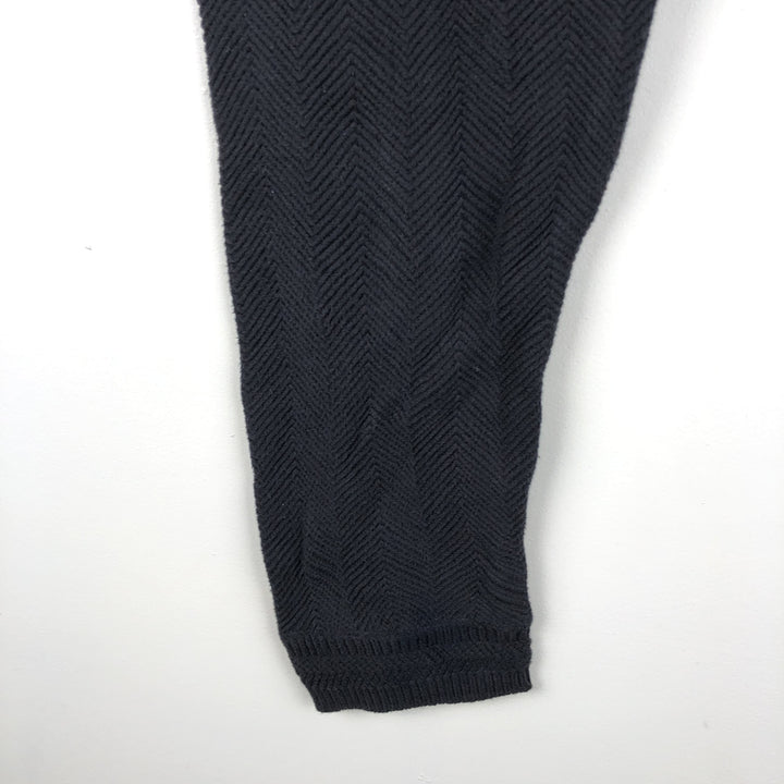 Ralph Lauren CHAPS Herringbone Cotton Knit Sweater, Men's Size L cotton black type Vintage Second Hand