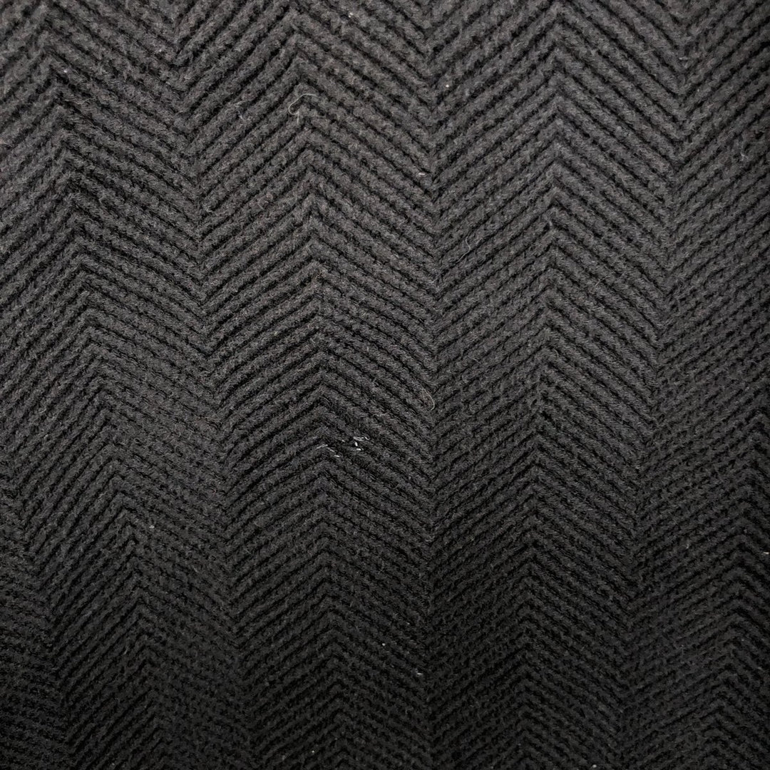 Ralph Lauren CHAPS Herringbone Cotton Knit Sweater, Men's Size L cotton black type Vintage Second Hand