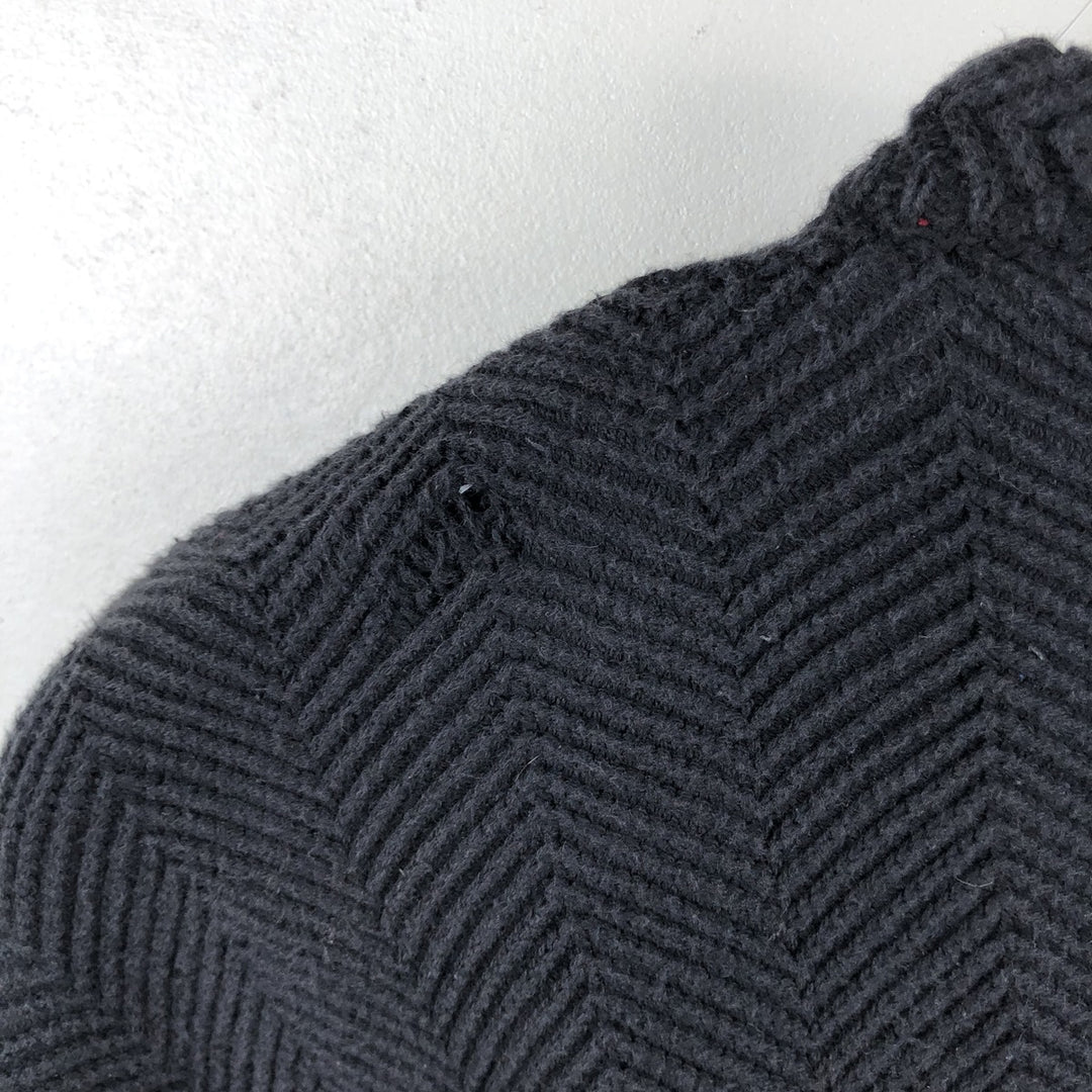 Ralph Lauren CHAPS Herringbone Cotton Knit Sweater, Men's Size L cotton black type Vintage Second Hand